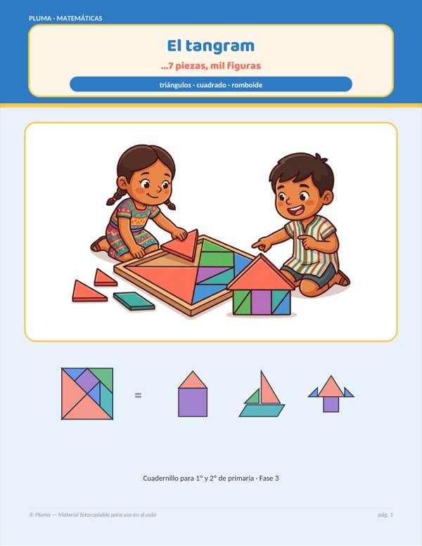 Vista previa: El tangram: 7 piezas, mil figuras