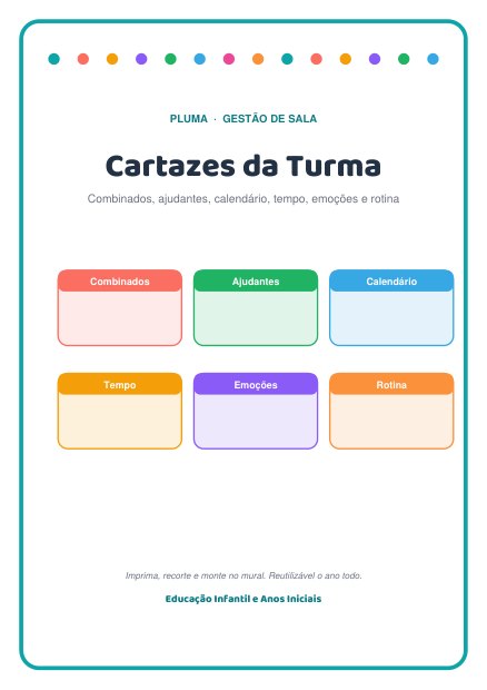 Prévia: Cartazes da Turma: Combinados, Rotina, Calendário e Emoções