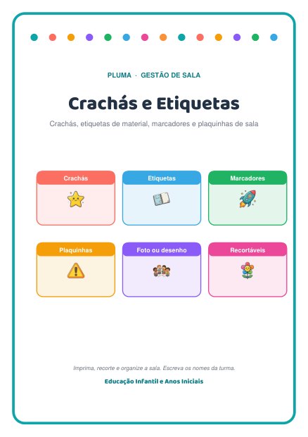 Prévia: Crachás, Etiquetas e Plaquinhas de Sala