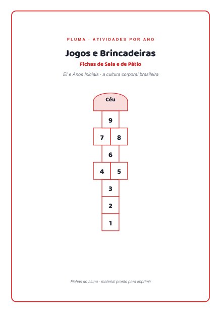 Prévia: Jogos e Brincadeiras: Fichas de Sala e de Pátio