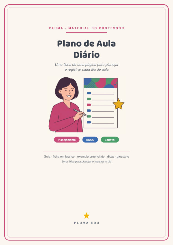 Prévia: Plano de Aula Diário (ficha de uma página por dia letivo)