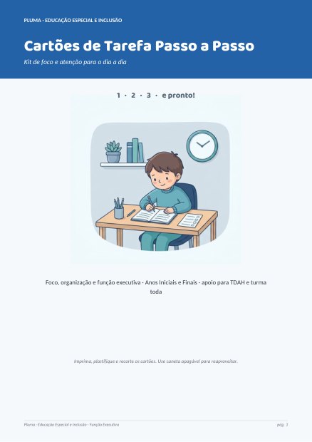 Prévia: Cartões de Tarefa Passo a Passo: Kit de Foco e Atenção