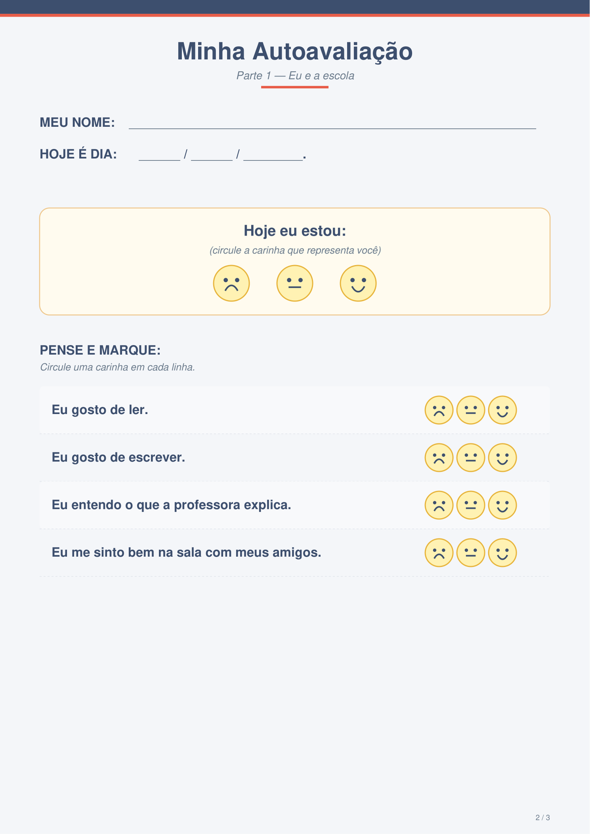 Autoavaliação do aluno