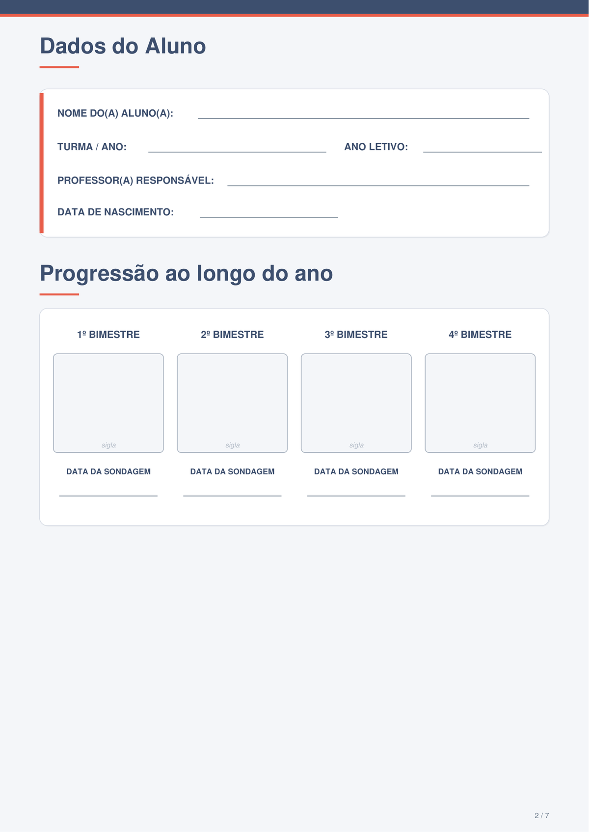 Ficha de evolução individual