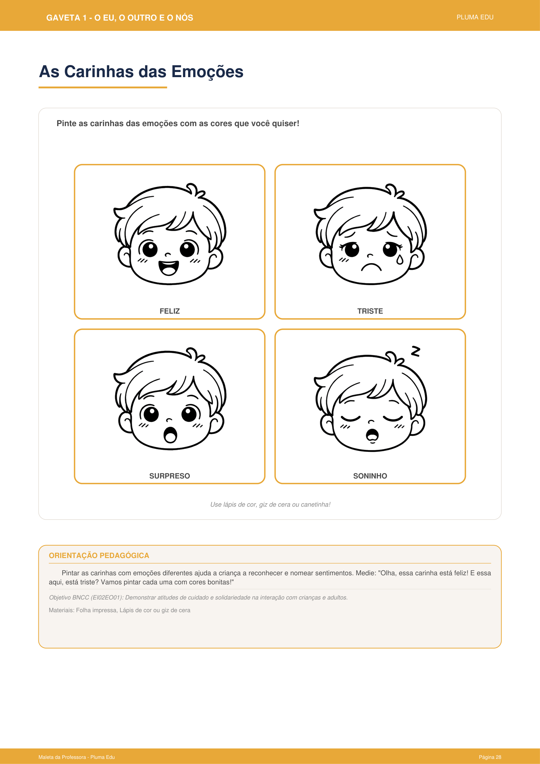 Atividade Carinhas das Emoções