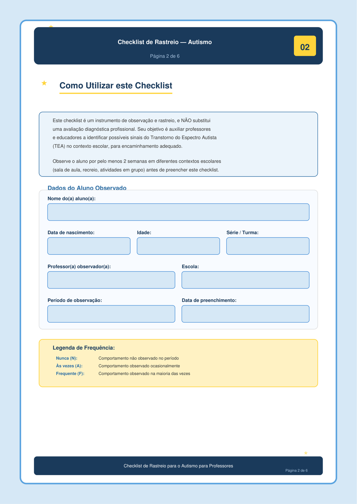 Checklist de Rastreio