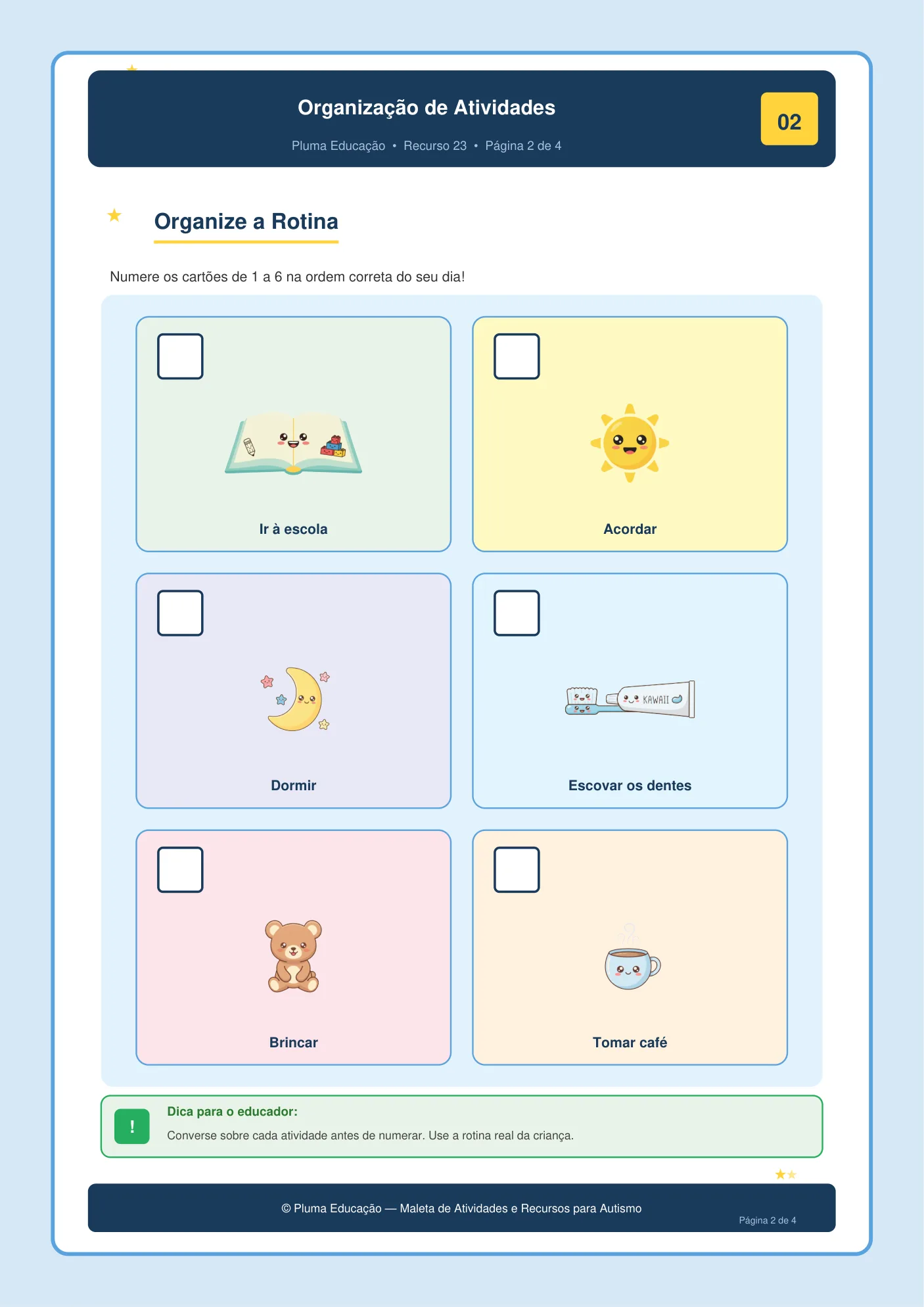 Cartões organização