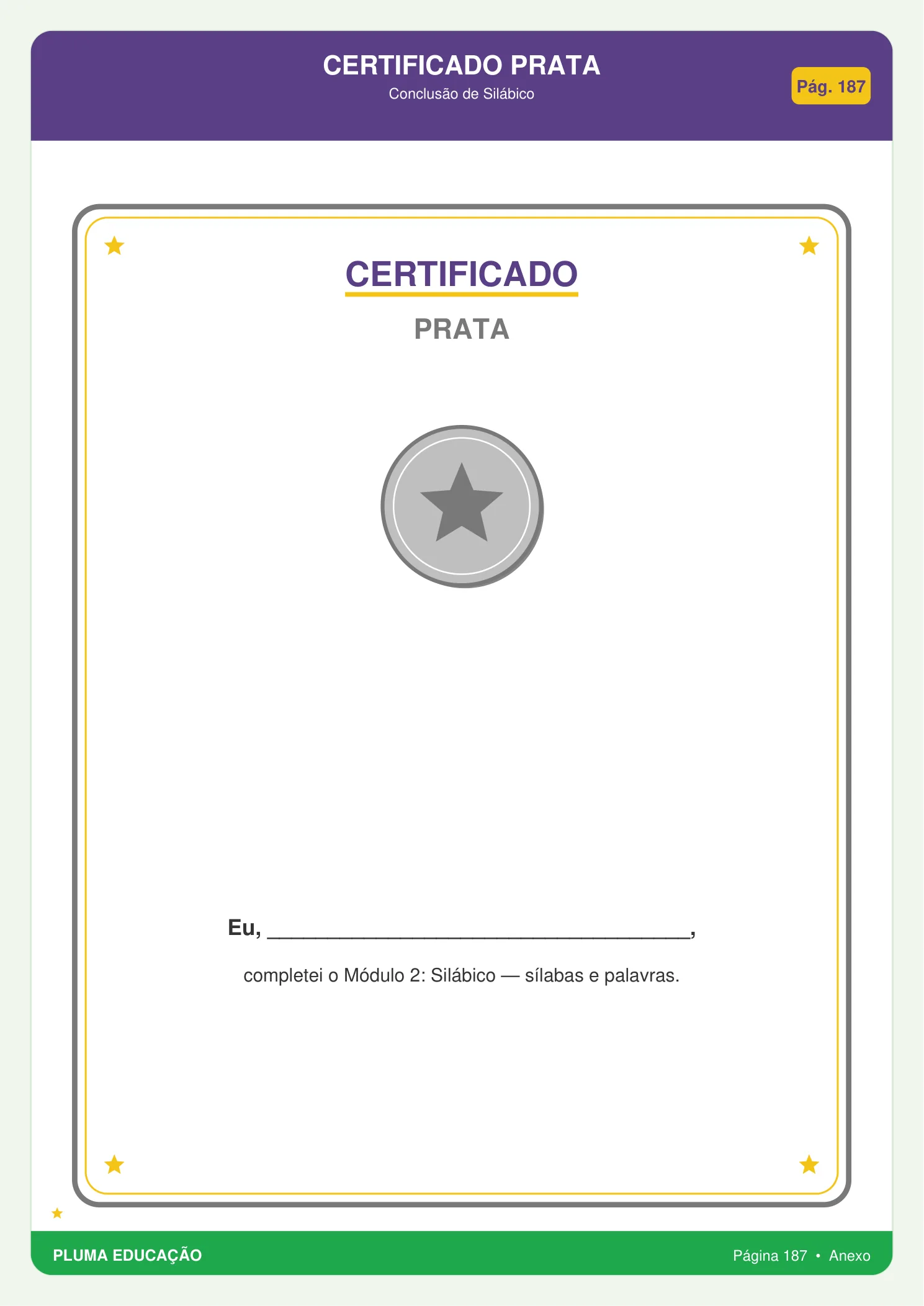 Certificado ouro