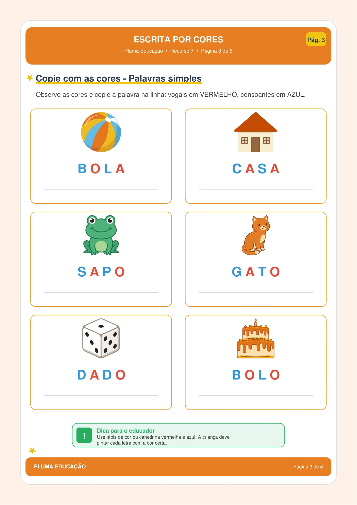 Escrita por cores
