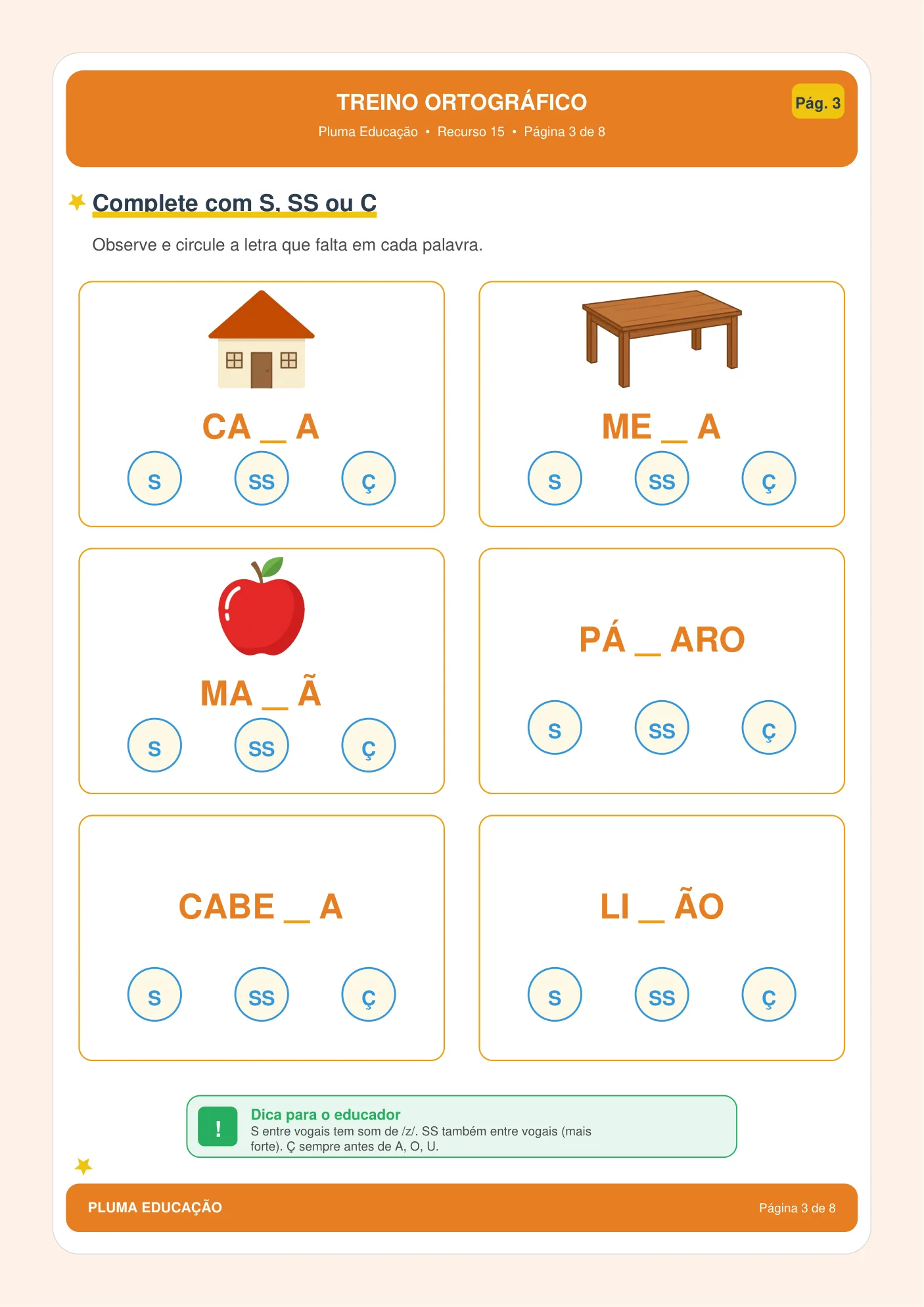 Treino ortográfico