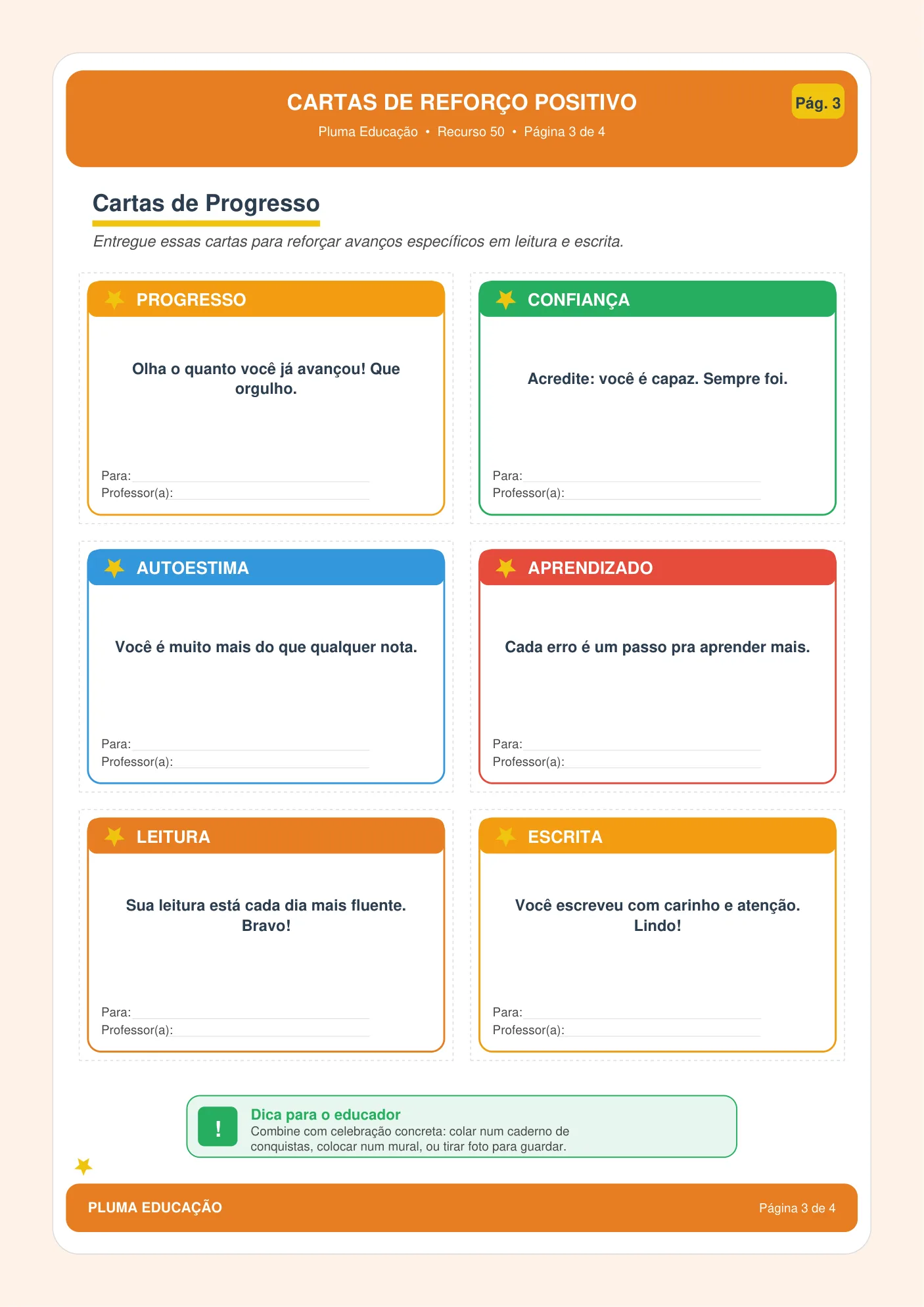 Cartas reforço