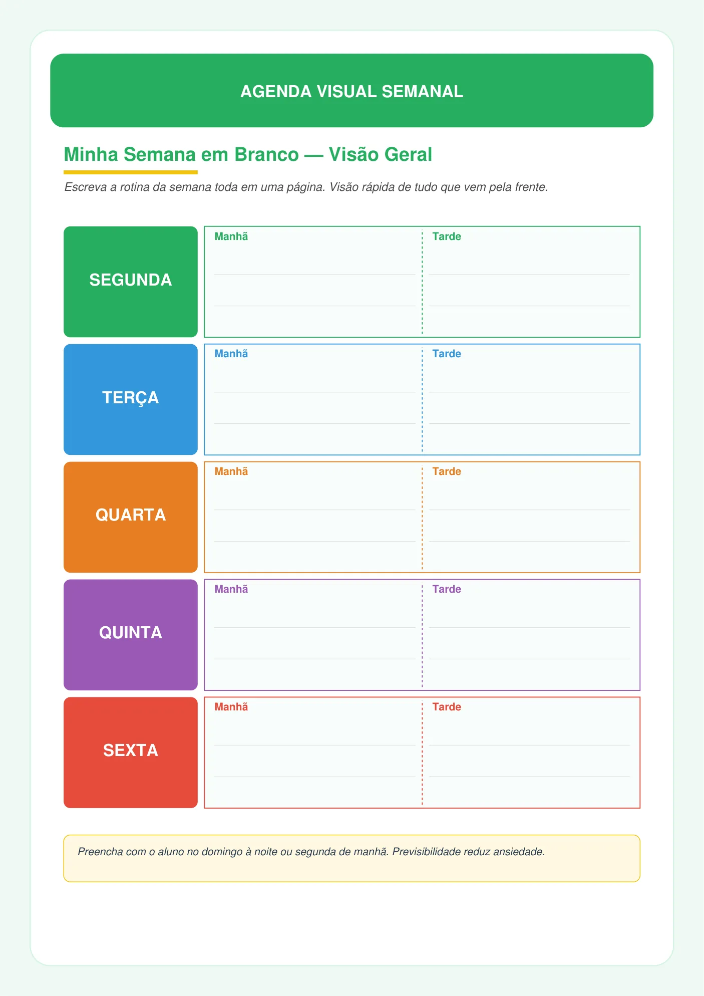 Agenda semanal